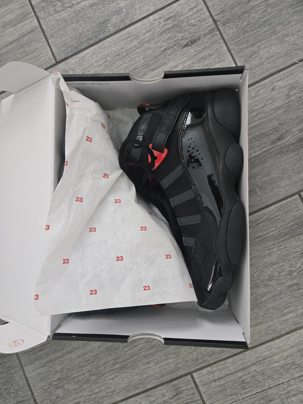 Jordan 6 Men's Black Sneakers with Red Detail